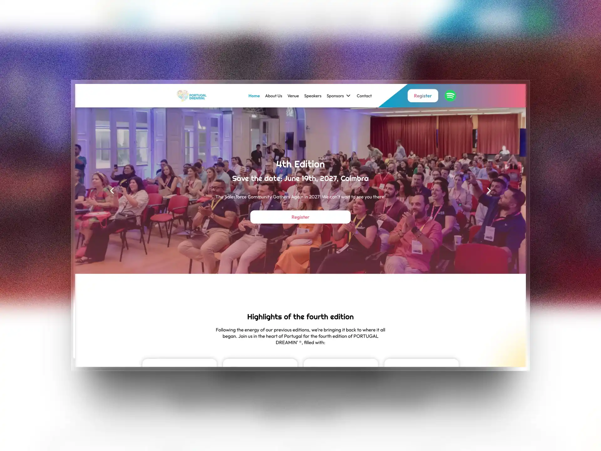 Captura del sitio web de Portugal Dreamin